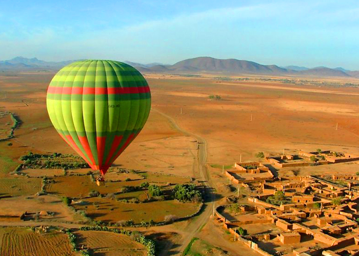 Hot air balloon rides at sunrise or sunset in marrakech